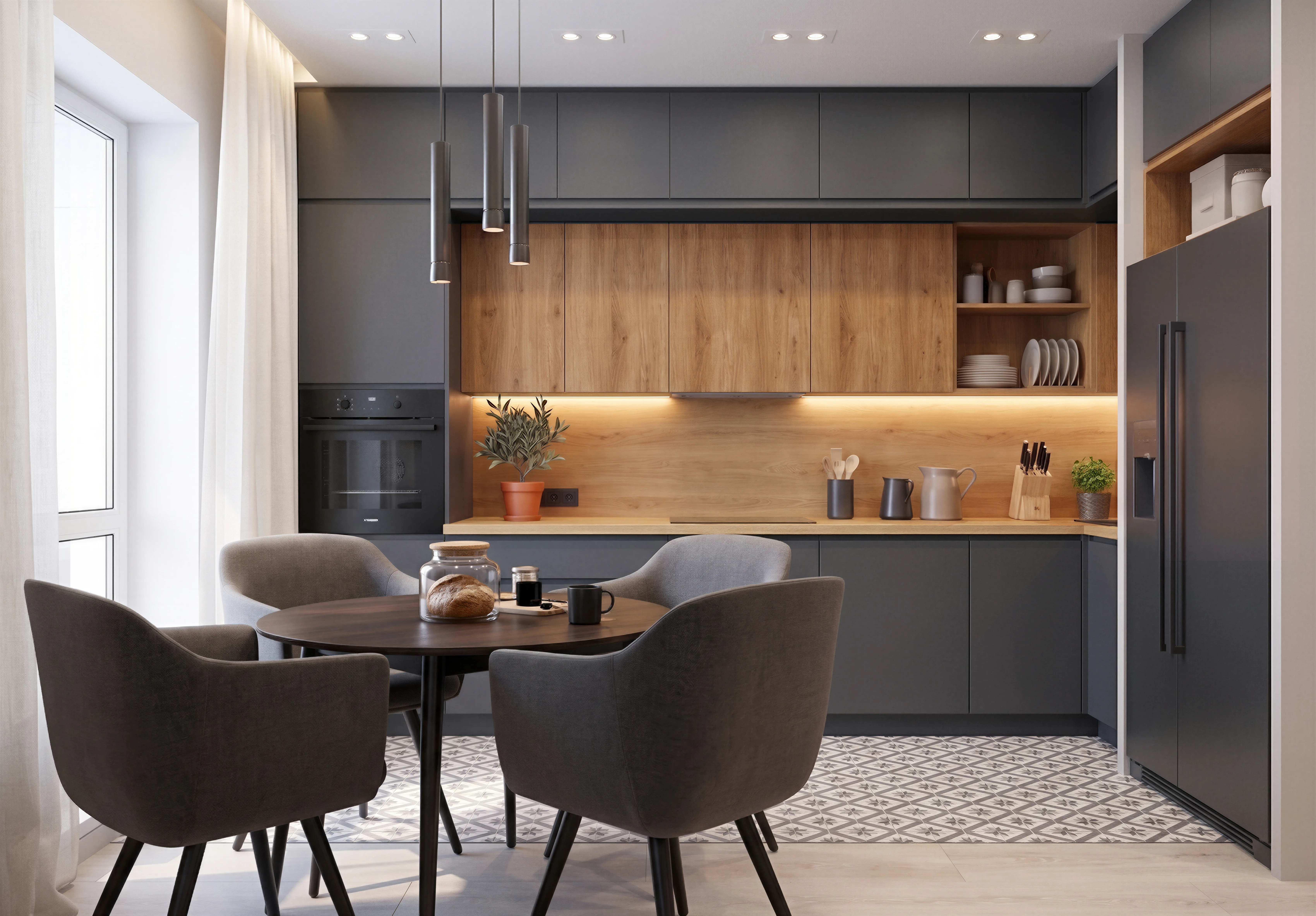 Kitchen detail after Vizion Upscale, at 8K